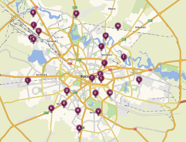 Harta strazilor cu nume amuzante din Bucuresti